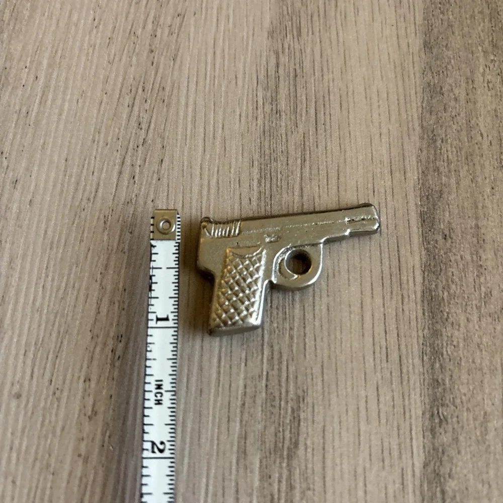 Arcade Toys Cast Iron Nickel Plate Colt Pistol Gun Prize Charm Cracker Jack